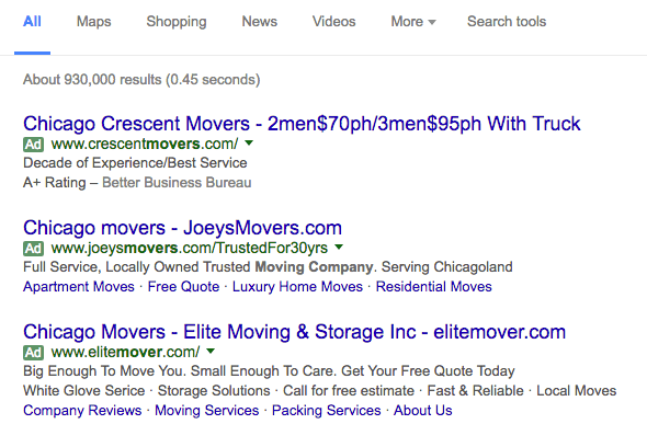 Chicago Movers PPC